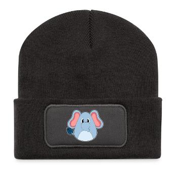 Oeuf de Pâques éléphant - Beanie recyclé à patch - charbon - Devant