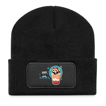i love Boba - Recycelte Patch Beanie - Schwarz - Vorne