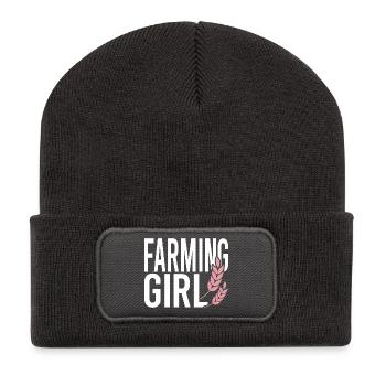 Farming Girl - Recycled Patch Beanie - dark grey - Front