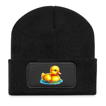 Caneton Canard Canard Canard - Beanie recyclé à patch - noir - Devant