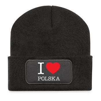 J’AIME POLSKA Pologne Polen - Beanie recyclé à patch - charbon - Devant