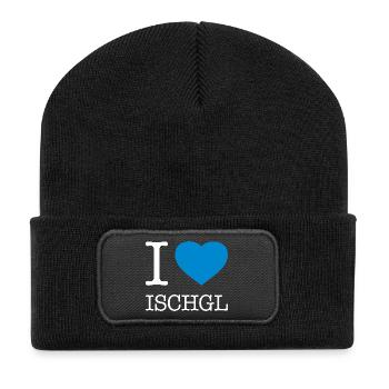 I LOVE ISCHGL - Recycelte Patch Beanie - Schwarz - Vorne