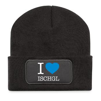 I LOVE ISCHGL - Recycelte Patch Beanie - Dunkelgrau - Vorne