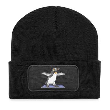 Penguin Yoga Fitness Gymnastique - Beanie recyclé à patch - noir - Devant