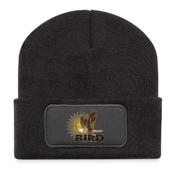 Oiseau - Beanie recyclé à patch - charbon - Devant
