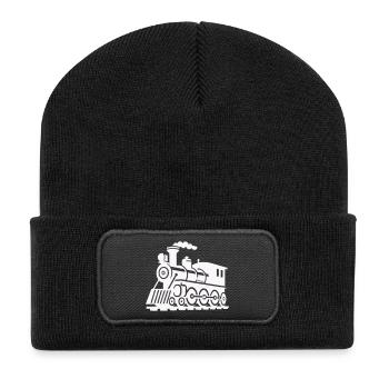 zug lokomotive - Recycelte Patch Beanie - Schwarz - Vorne