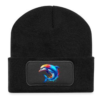 Dauphin - Beanie recyclé à patch - noir - Devant
