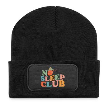 No Sleep Club Eltern-Edition - Recycelte Patch Beanie - Schwarz - Vorne