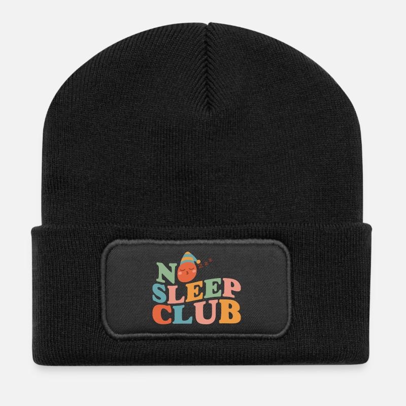 No Sleep Club Parent Edition - Recycled Patch Beanie - black