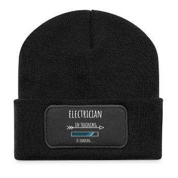 Electrician in Ausbildung Beruf Geschenk - Recycelte Patch Beanie - Schwarz - Vorne