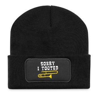 Tooted Trombone - Recycled Patch Beanie - black - Front