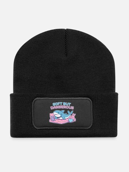 BLAHAJ – Doux et Danger - Beanie recyclé à patch - noir