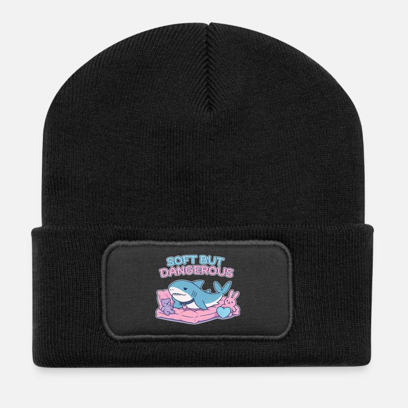 BLAHAJ – Soft & Danger - Recycled Patch Beanie - black