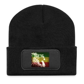 Reggae Lion Flag Art - Recycled Patch Beanie - black - Front