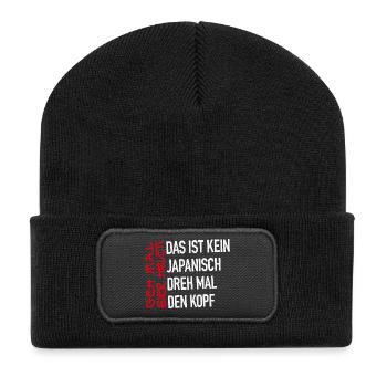 Pas de japonais - Beanie recyclé à patch - noir - Devant