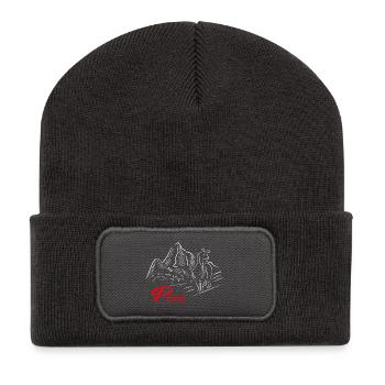 Machu Picchu - Pérou - lama - Beanie recyclé à patch - charbon - Devant