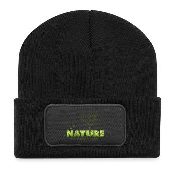 Vivid tree and nature motif for clothing - Recycled Patch Beanie - black - Front