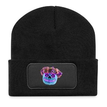 Floraison et malheur - Beanie recyclé à patch - noir - Devant