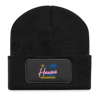 Aloha - Hawaï - États-Unis - États-Unis d’Amérique - Beanie recyclé à patch - noir - Devant