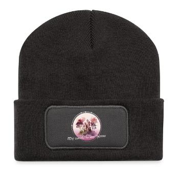 My castle is my home - Recycelte Patch Beanie - Dunkelgrau - Vorne