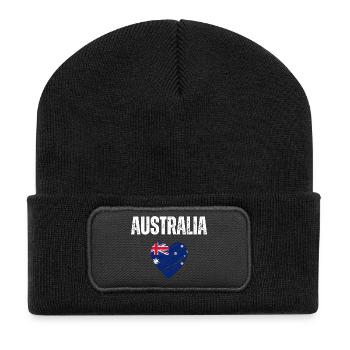 J’aime l’Australie, drapeau de l’Australie - Beanie recyclé à patch - noir - Devant