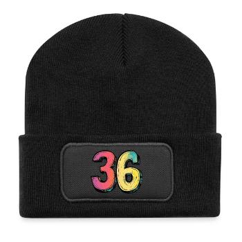 Bande dessinée à 36 numéros - Beanie recyclé à patch - noir - Devant