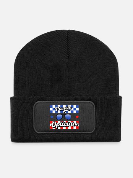 French Optician Métier Cadeau pour Opticien - Beanie recyclé à patch - noir