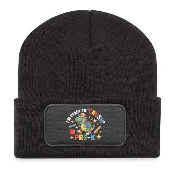 Ready To Crush Pre K Dinosaur - Recycled Patch Beanie - dark grey - Front