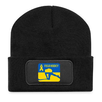 Ukraine Field Hockey Solidarity - Recycled Patch Beanie - black - Front