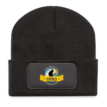 35th Birthday Rocking this planet since 09/1990 - Recycled Patch Beanie - dark grey - Front