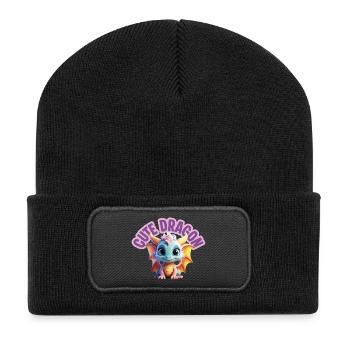 Cute Dragon - Recycled Patch Beanie - black - Front