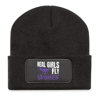 Real Girls fly Drones - Recycled Patch Beanie - dark grey - Front