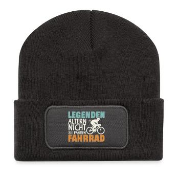 cyclist racing bike bicycle cyclist birthday - Recycled Patch Beanie - dark grey - Front