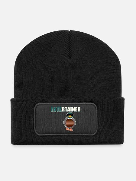 Entertainer Ente - Recycelte Patch Beanie - Schwarz