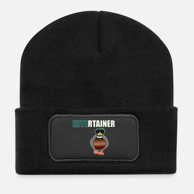 Entertainer Ente - Recycelte Patch Beanie - Schwarz
