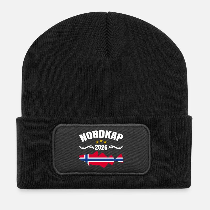 Nordkap 2026 - Recycelte Patch Beanie - Schwarz