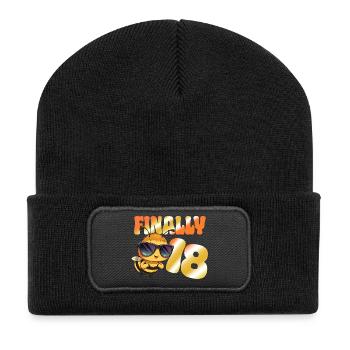 Finally 18 - Recycled Patch Beanie - black - Front