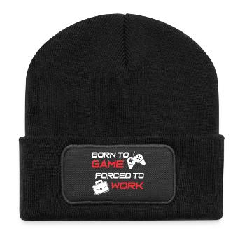 Gamer Arbeitsethik Grafik T-Shirt - Recycelte Patch Beanie - Schwarz - Vorne