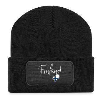 I love Finland, made in Finland - Recycled Patch Beanie - black - Front