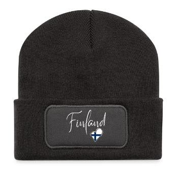 I love Finland, made in Finland - Recycled Patch Beanie - dark grey - Front