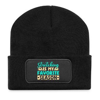 Yoga Les étirements sont ma saison préférée Yoga drôle - Beanie recyclé à patch - noir - Devant
