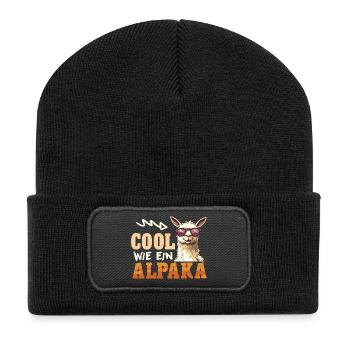 Alpaca Fan COOL AS AN ALPACA Llama Funny - Recycled Patch Beanie - black - Front