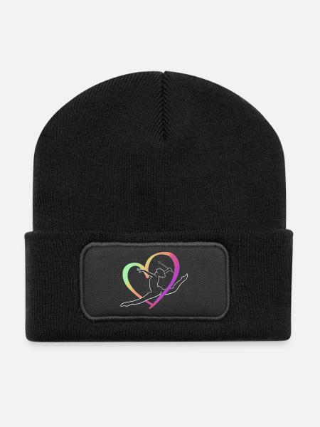 Large multicolored heart throw - Recycled Patch Beanie - black