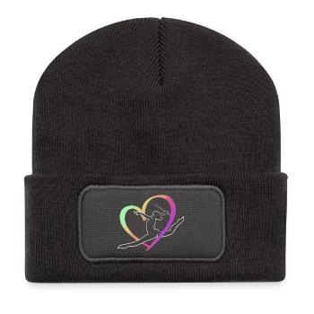 Large multicolored heart throw - Recycled Patch Beanie - dark grey - Front
