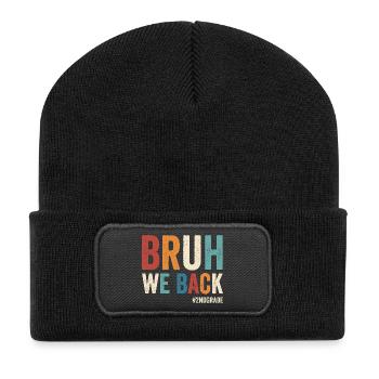 Bruder, wir sind zurück in der 2. Klasse, erster S - Recycelte Patch Beanie - Schwarz - Vorne
