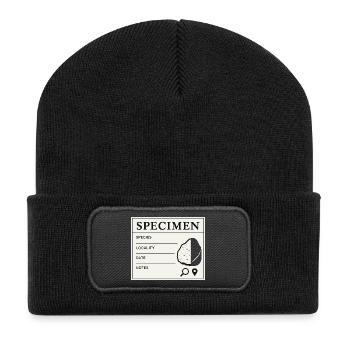 Geologische Probe Fossilien Sammler Label - Recycelte Patch Beanie - Schwarz - Vorne