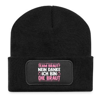 Enterrement de vie de garçon Équipe Mariée Enterrement de vie de jeune fille - Beanie recyclé à patch - noir - Devant