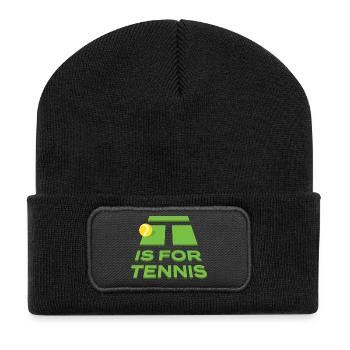  Tennis Motiv Is For Tennis  - Recycelte Patch Beanie - Schwarz - Vorne
