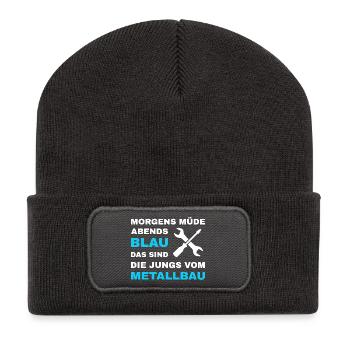 Metal construction Metal workers Locksmiths Steel construction - Recycled Patch Beanie - dark grey - Front