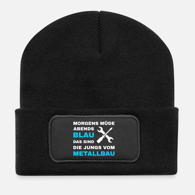 Metallbau Metallbauer Schlosser Stahlbau - Recycelte Patch Beanie - Schwarz